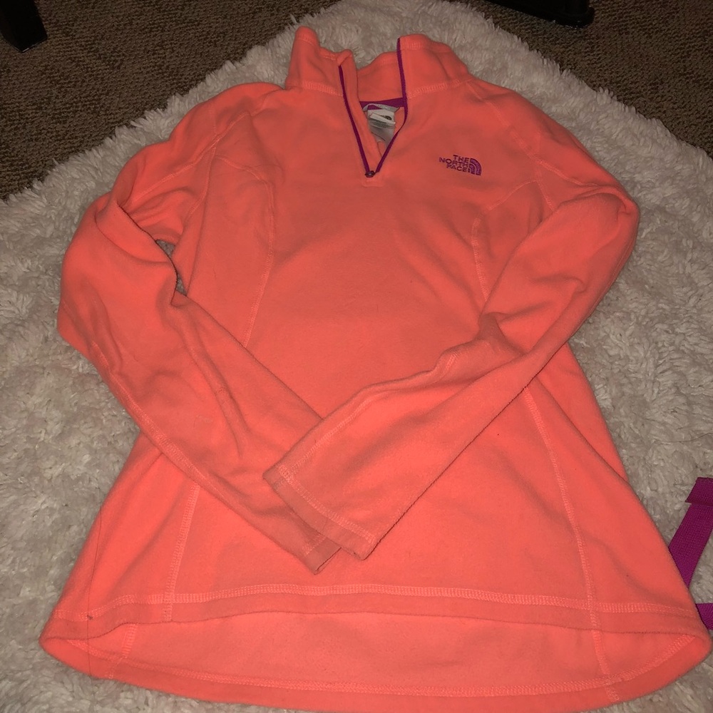 Neon orange North face pullover